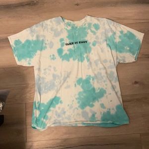 “ Take it easy” Blue tie-dye men’s shirt